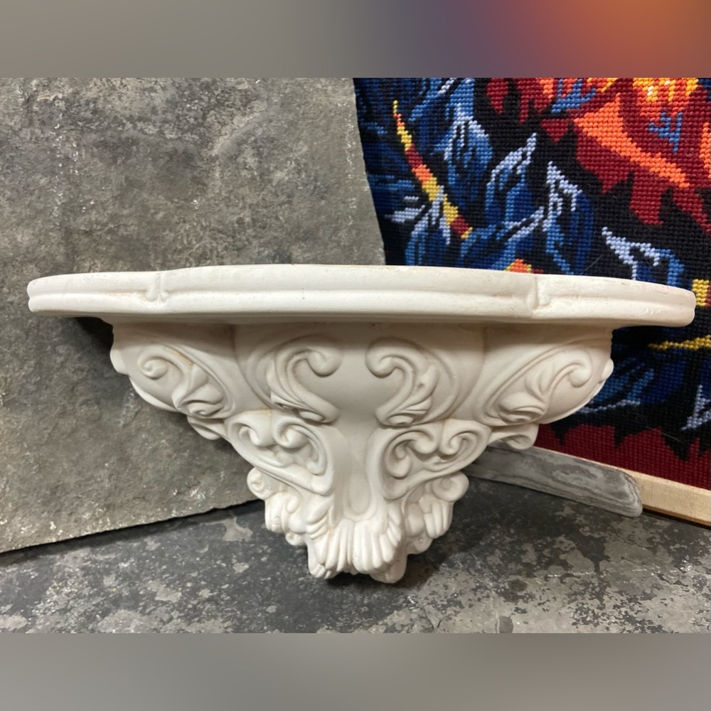 Hand Cast Plaster Filigree Floating Shelf - Picture 2 of 11